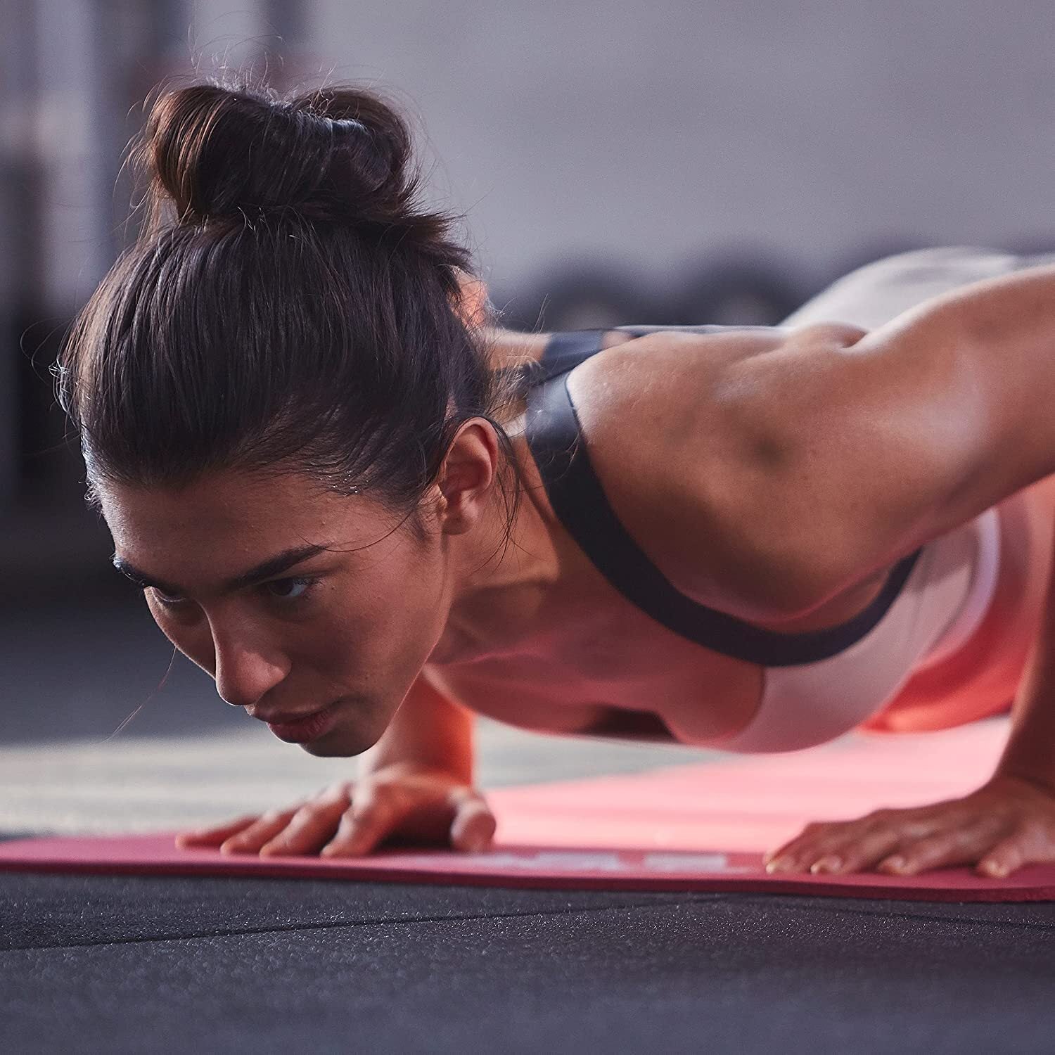 Adidas Fitness Mat with Ridged Non-Slip Base - Red, 7mm