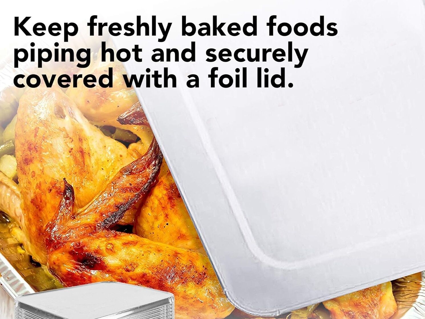 320x Aluminium Disposable Foil Food Container Trays Pans w/ Lids 22x15x4.5cm - SuperSaverAU - view 3