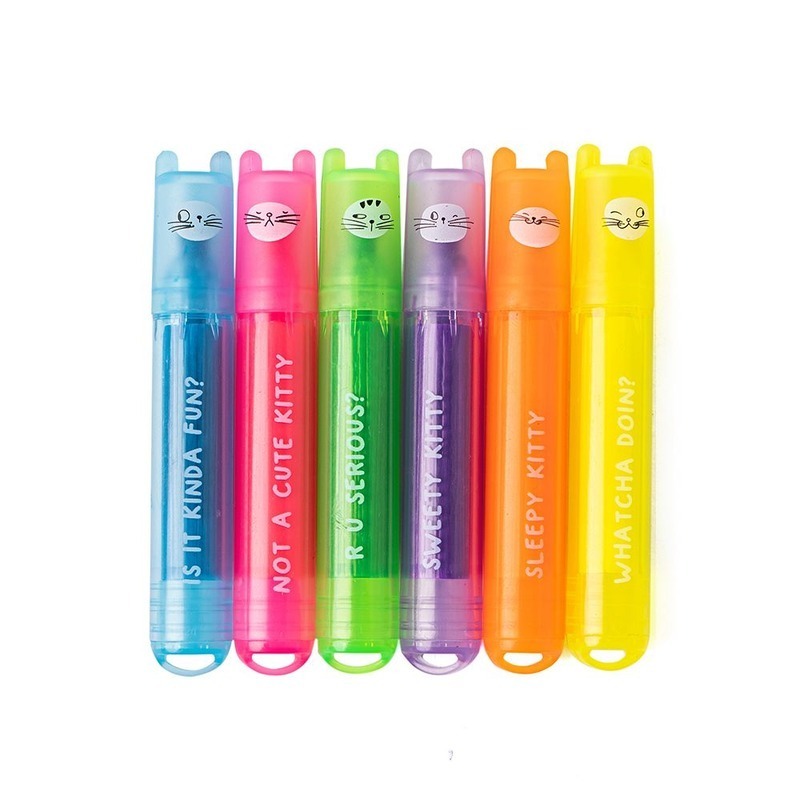 Premium So Many Cats Scented Mini Highlighters - 6 Pack