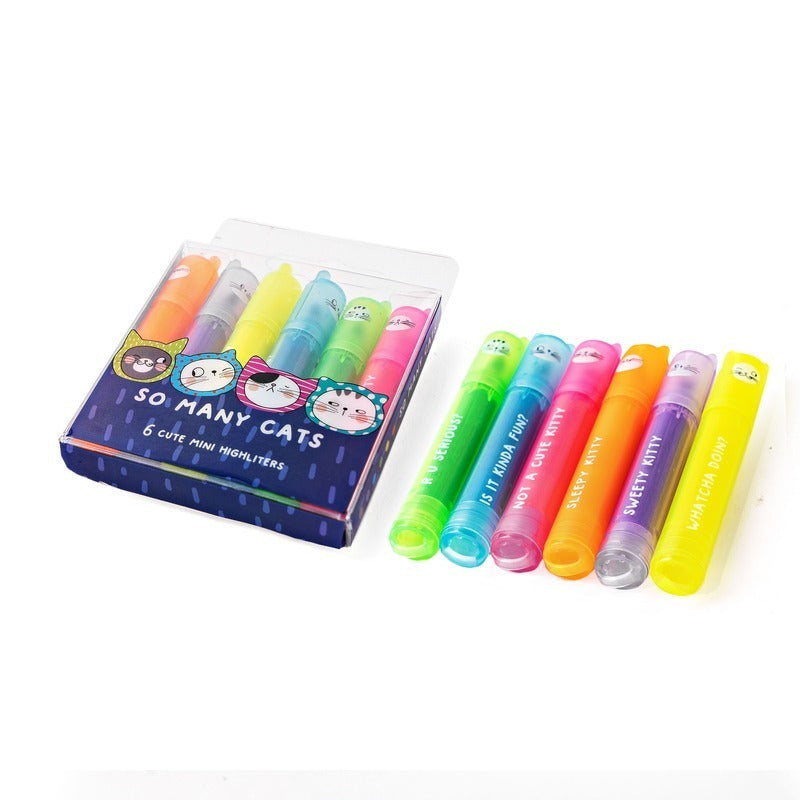 Premium So Many Cats Scented Mini Highlighters - 6 Pack