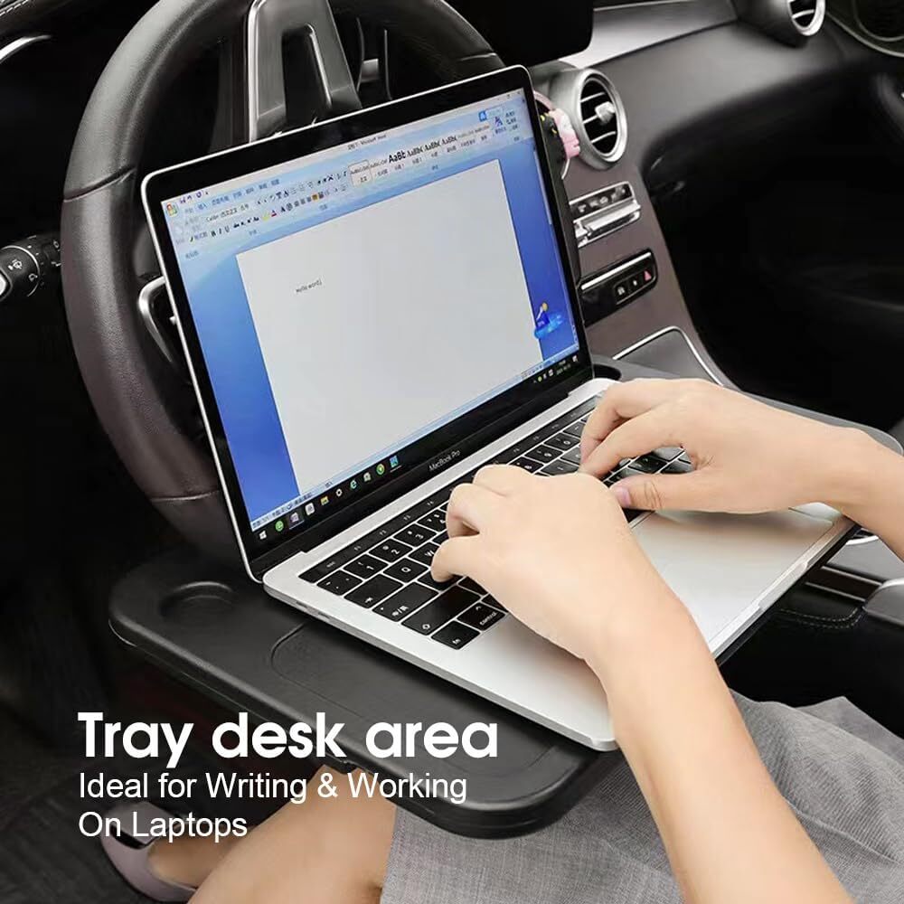 Premium Multi Function Reversible Car Table Tray with Laptop and Drink Holder