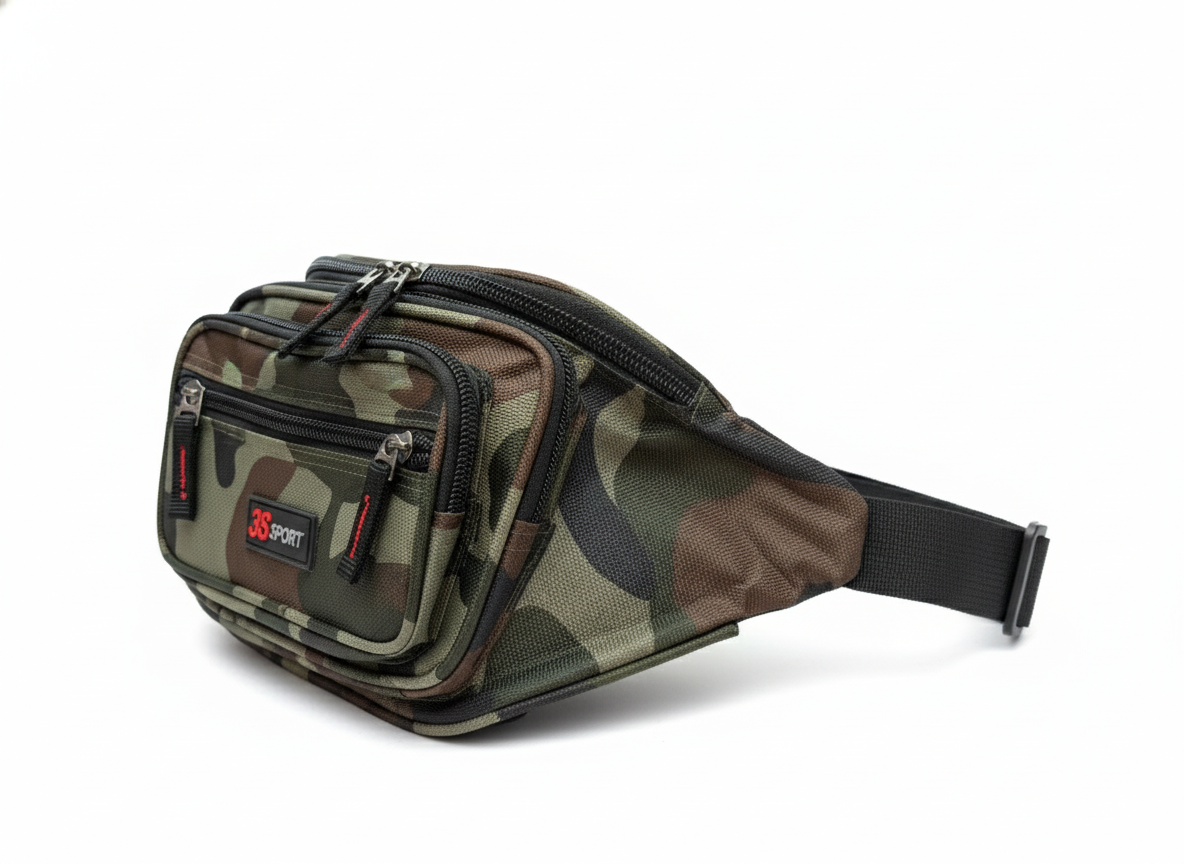 Premium Canvas Camouflage Bum Bag with Adjustable Waist