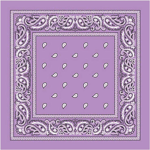 BANDANA Paisley 100% COTTON Head Wrap Durag Bandanna Summer Biker Scarf Mask - Lilac - SuperSaverAU - view 1