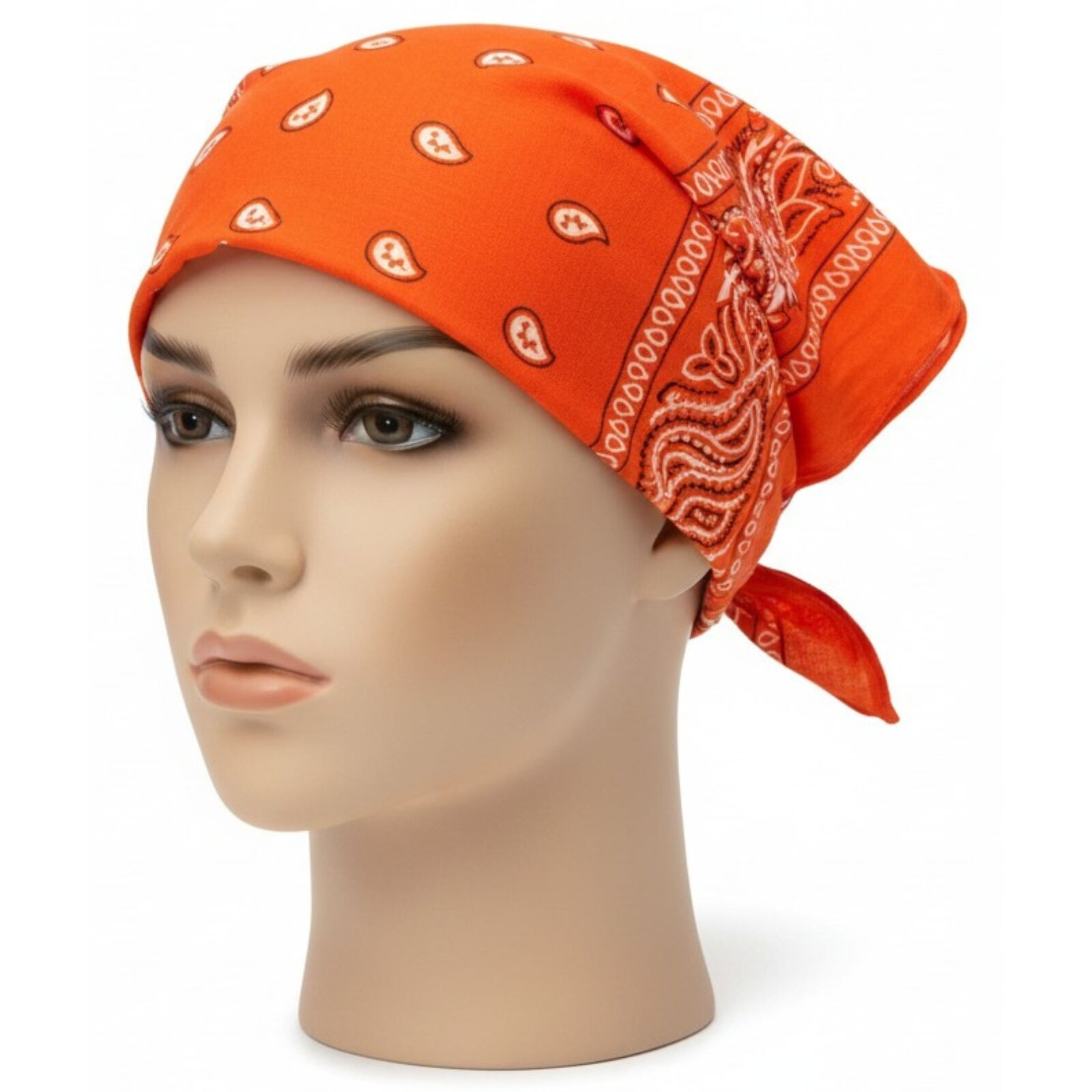BANDANA Paisley 100% COTTON Head Wrap Durag Bandanna Summer Biker Scarf Mask - Orange - SuperSaverAU - view 3