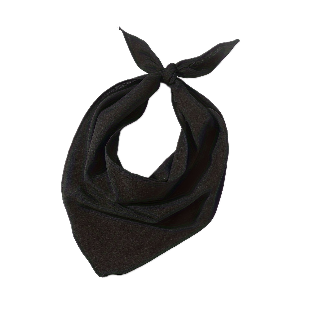 Premium Plain Cotton Bandana - Black, 54 x 54cm