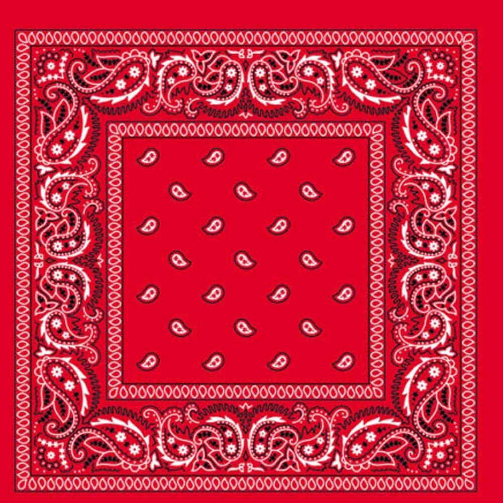 BANDANA Paisley 100% COTTON Head Wrap Durag Bandanna Summer Biker Scarf Mask - Red - SuperSaverAU - view 1