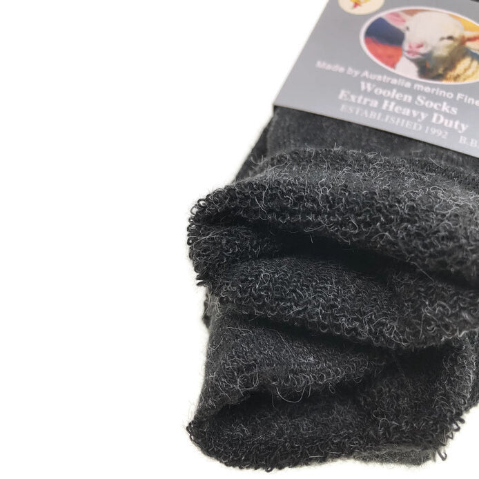 Premium 1 Pair Charcoal Merino Wool Blend Thermal Work Socks 7-11