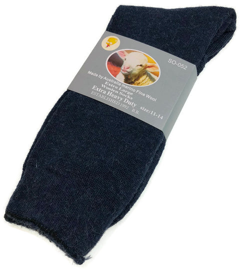 Premium 1 Pair Navy Merino Wool Blend Thermal Work Socks 11-14