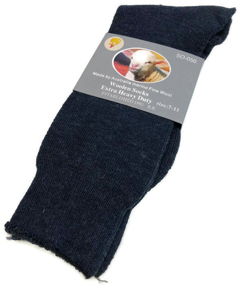 Premium 1 Pair Navy Merino Wool Blend Thermal Work Socks 7-11