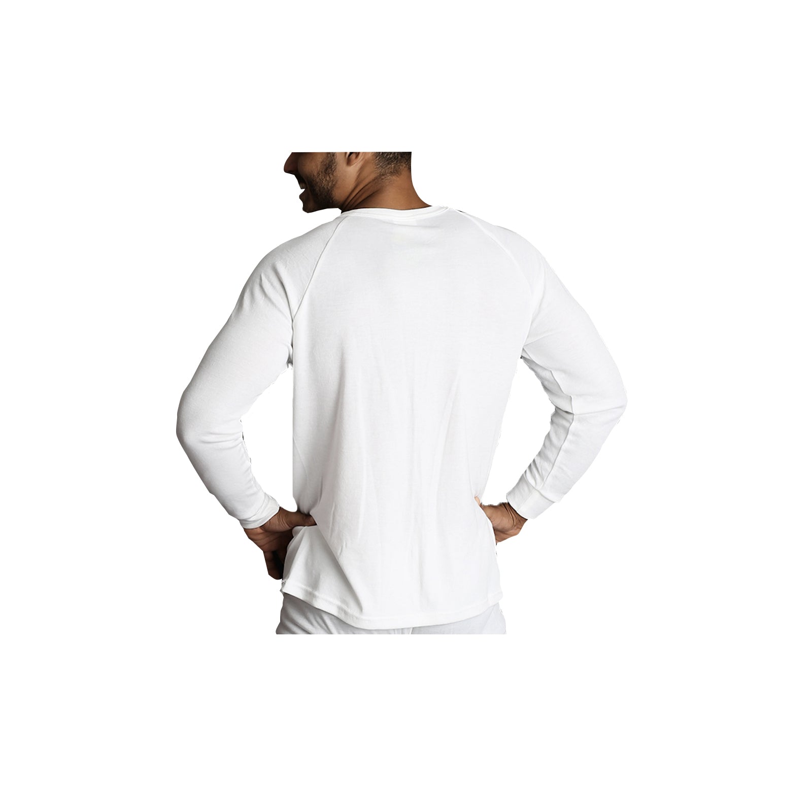 Premium Men's Beige Merino Wool Blend Long Sleeve Thermal Top 5XL