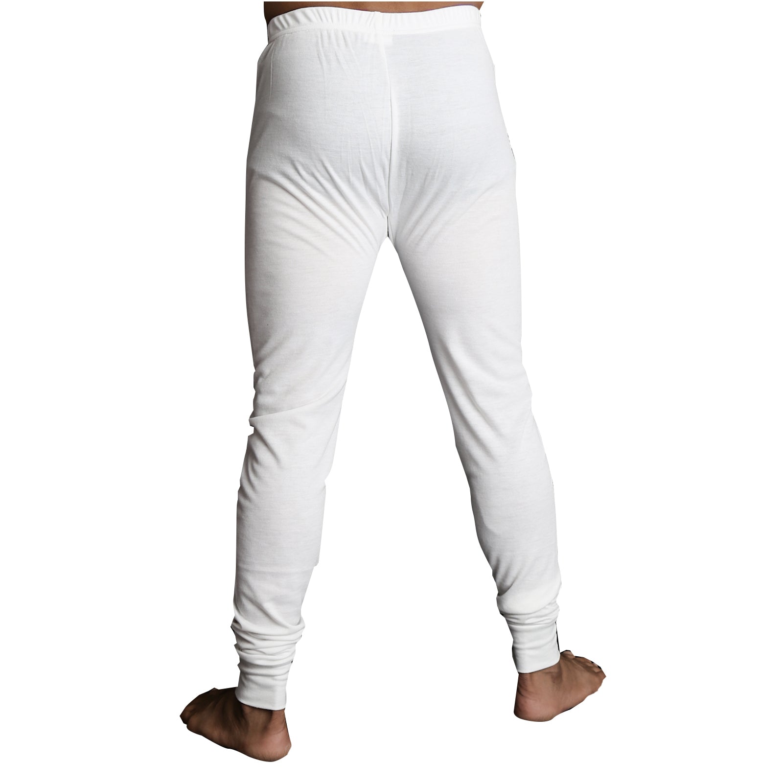 Premium Men's Beige Merino Wool Blend Thermal Long John Pants 4XL
