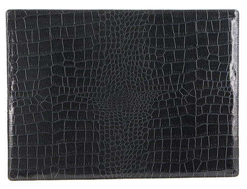 de Burg Crocodile Table Mats Set of 4 - Blue, Elegant Design, Durable PU Material - SuperSaverAU - view 2
