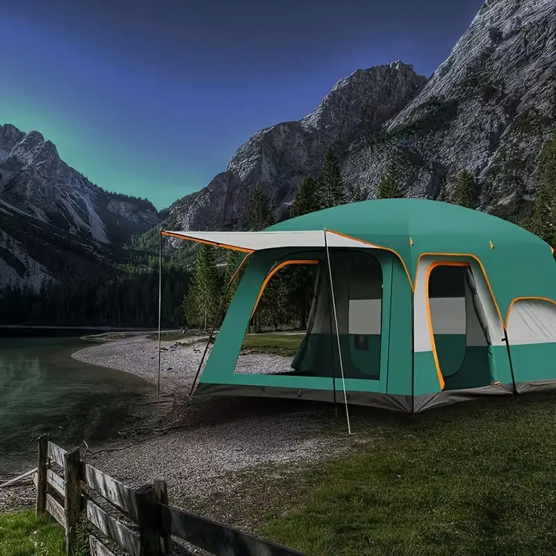 Tasman 3-5 Person Tent Camping Hiking Festival Pop Up Sleeping - Green - SuperSaverAU - view 4