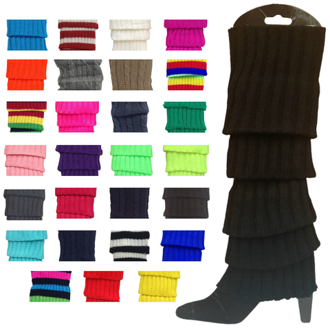 Premium 12 Pair Women's Knit Leg Warmers 80s Dance Costume Assorted Pack