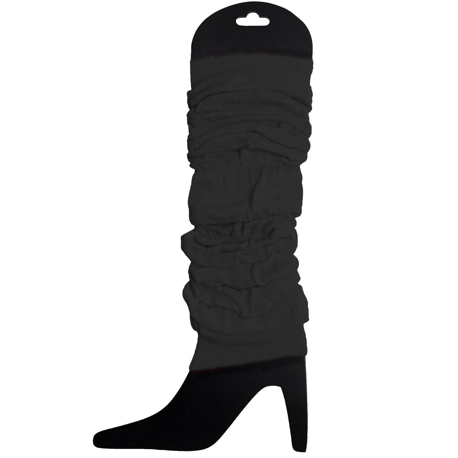 Premium 12 Pack Black Knitted 80s Party Leg Warmers