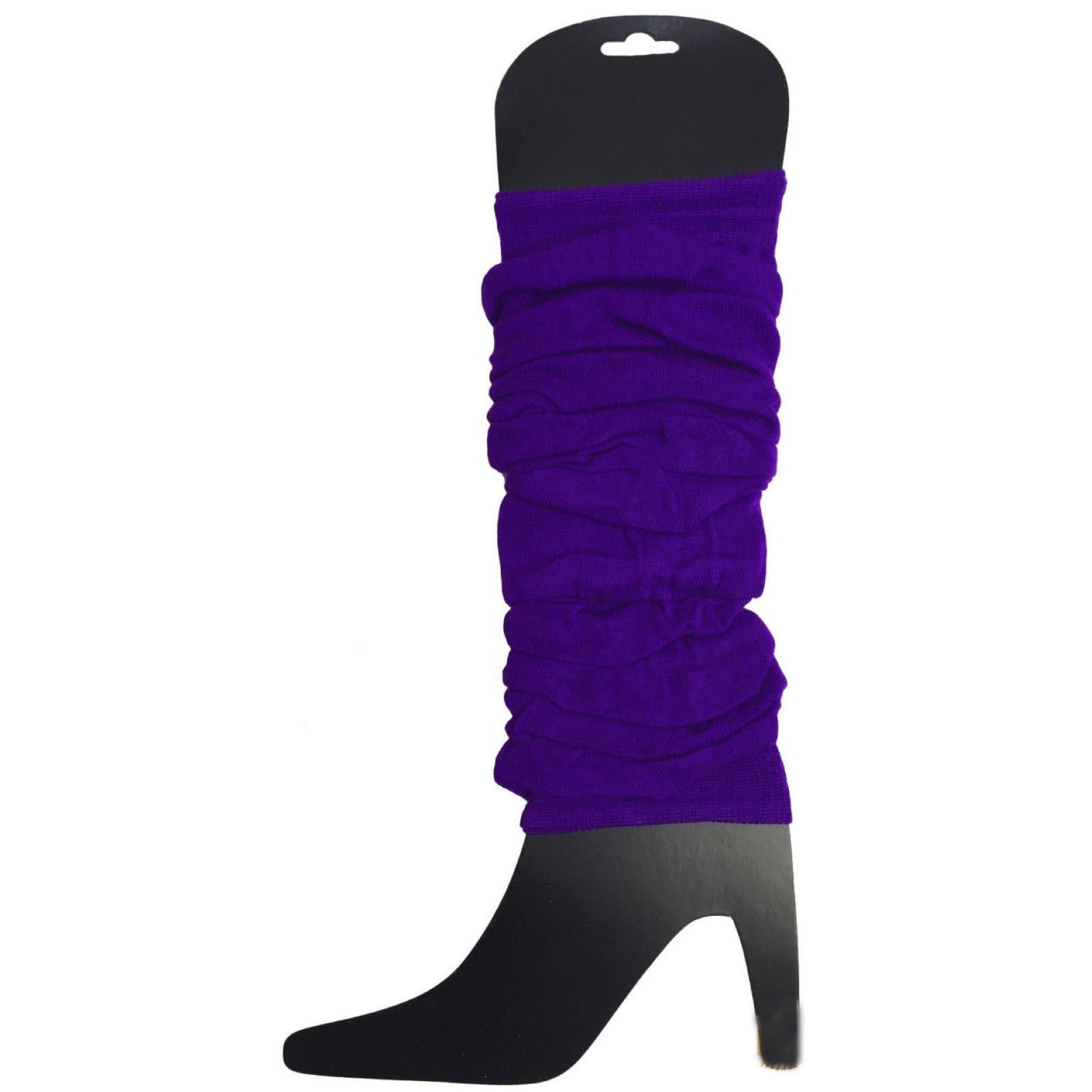 Premium 12 Pack Purple Knitted 80s Party Leg Warmers