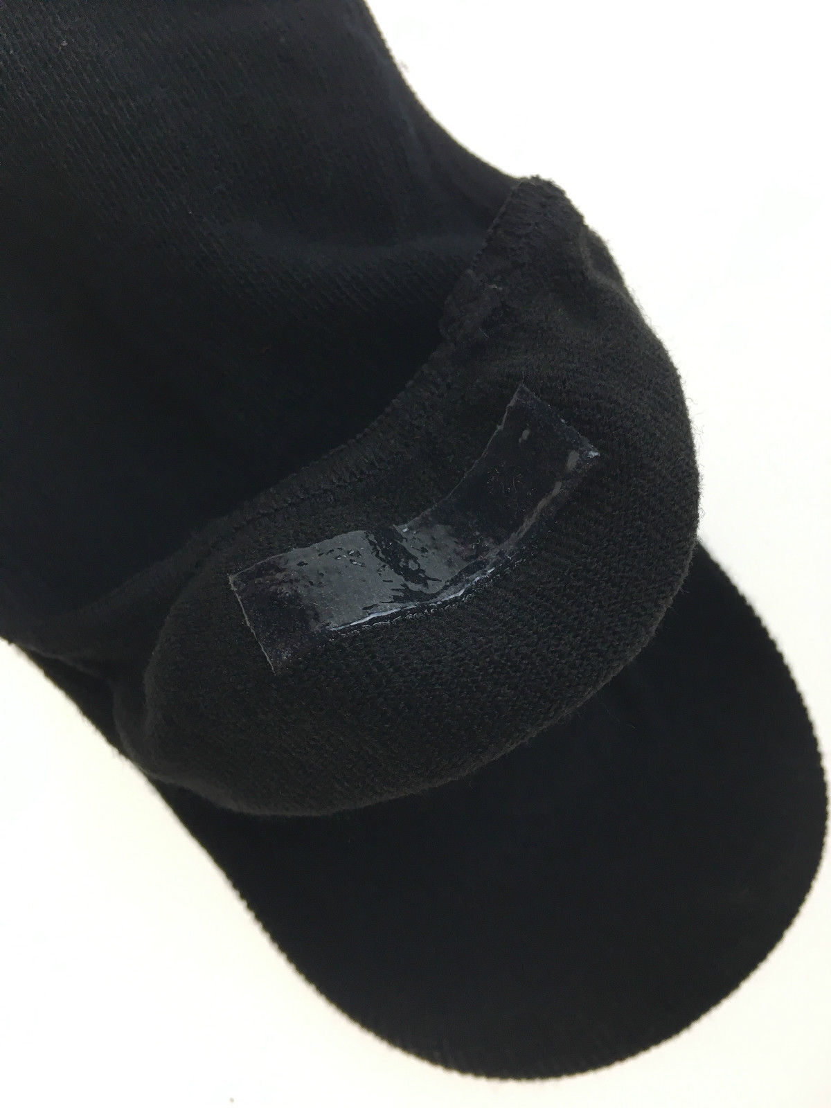 Premium 1 Pair Black Cotton No Show Socks with Non Slip Heel Grip 2-8