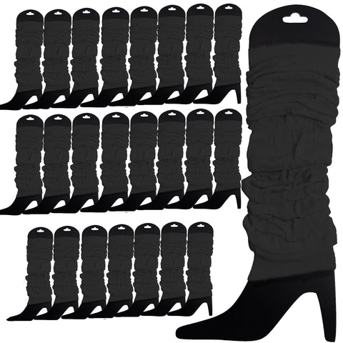 Premium 24 Pack Black Knitted 80s Party Leg Warmers