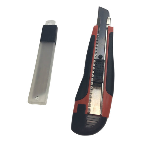 3x Box Cutters Knife Retractable Blade 18mm with 18 Blades & Auto Locking - SuperSaverAU - view 1