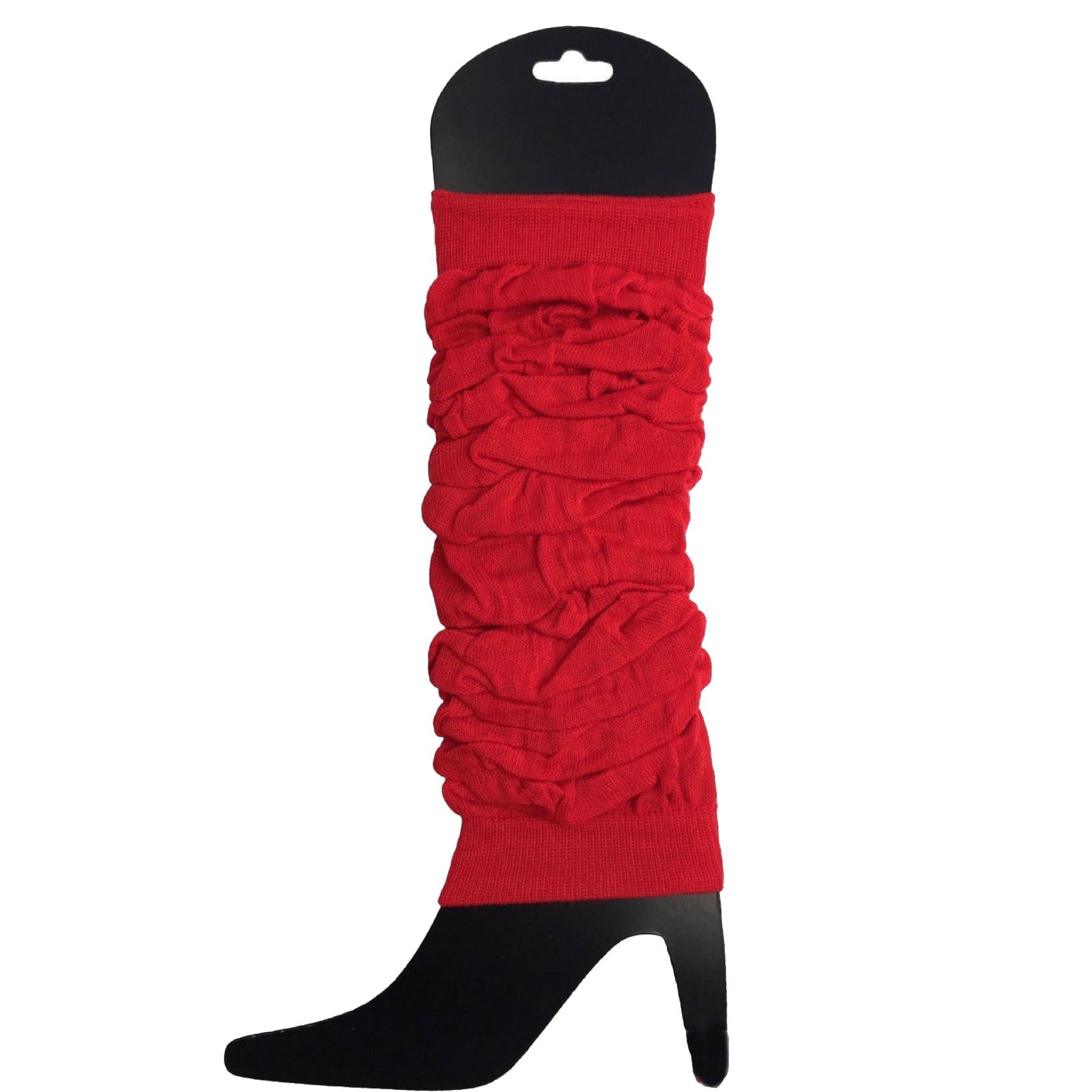 Premium 6 Pair Women's Neon Knit Leg Warmers 80s Dance Costume Red