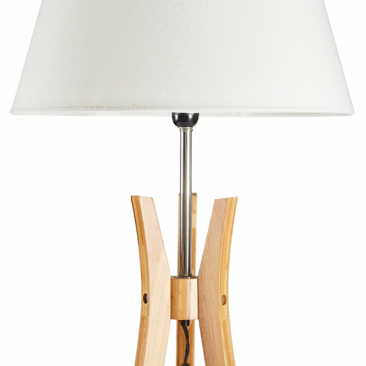 Premium Bamboo Tripod Floor Lamp with Linen Shade - 156cm