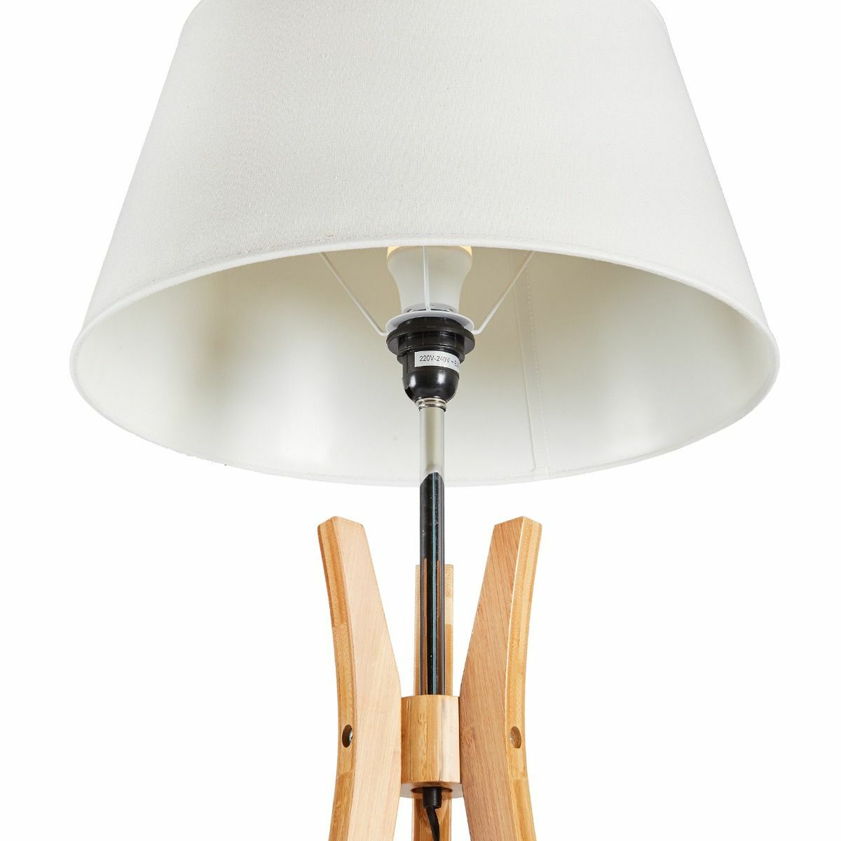 Premium Bamboo Tripod Floor Lamp with Linen Shade - 156cm