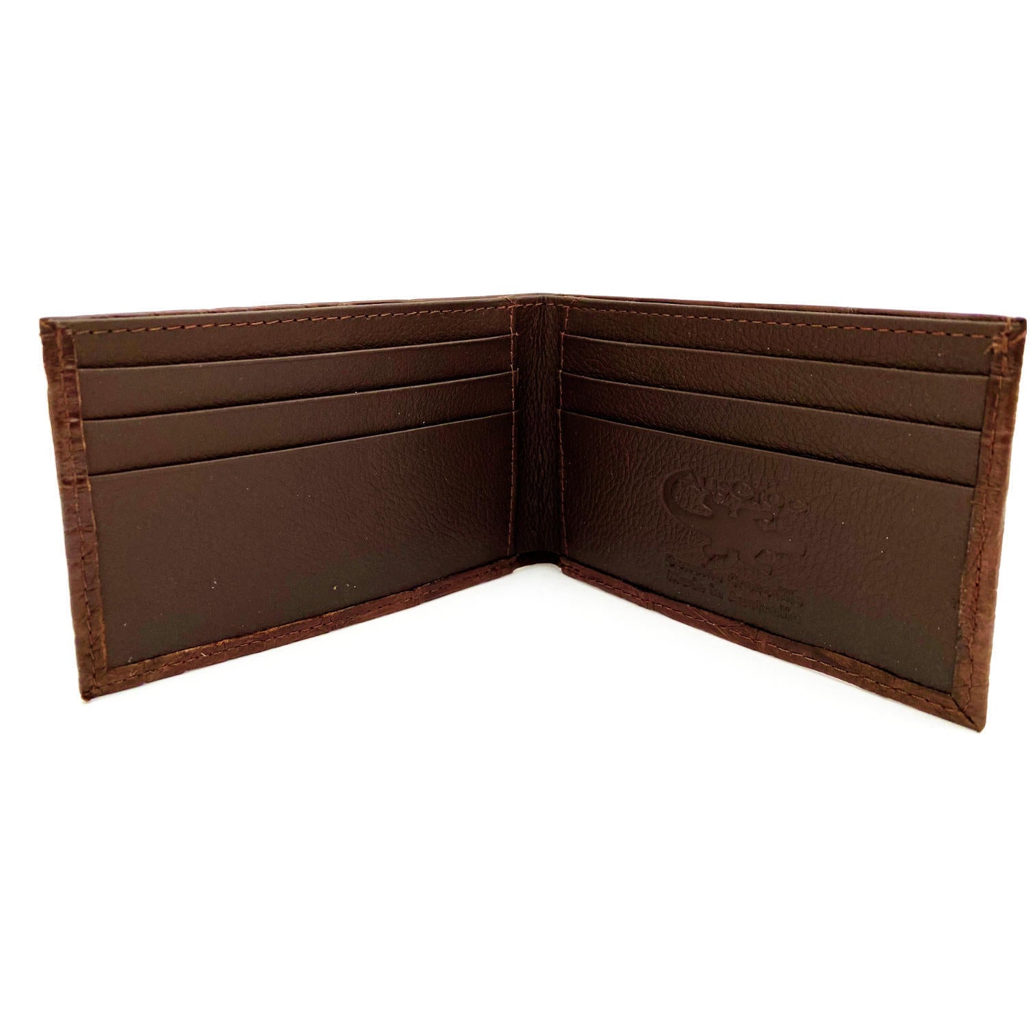 Men's Crocodile Leather Slim Wallet Bi-Fold 10.5cm x 7cm with Gift Box - Brown - SuperSaverAU - view 8