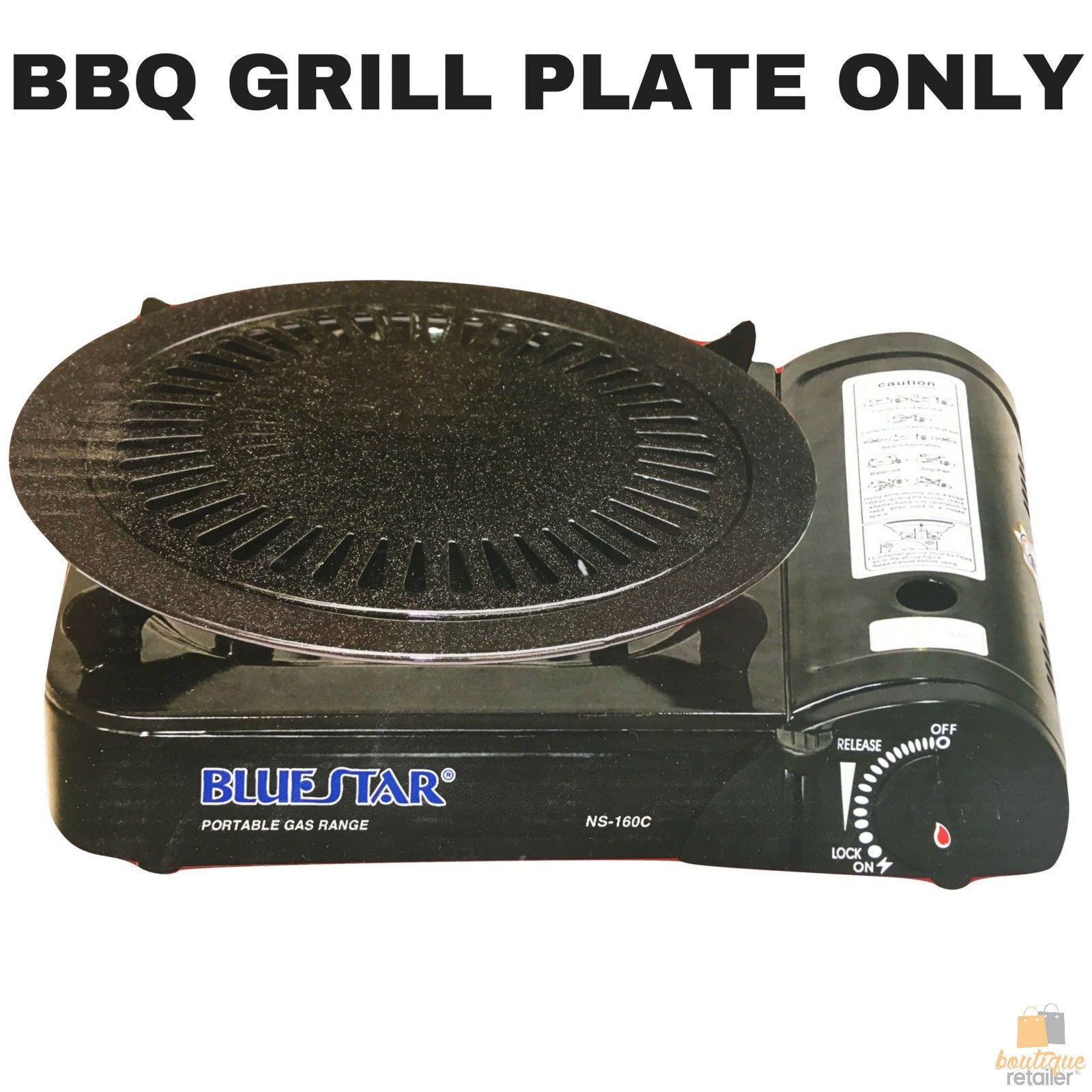 BBQ Grill Plate 30cm for Portable Gas Stove - Ideal for Asian Cooking - SuperSaverAU - view 1
