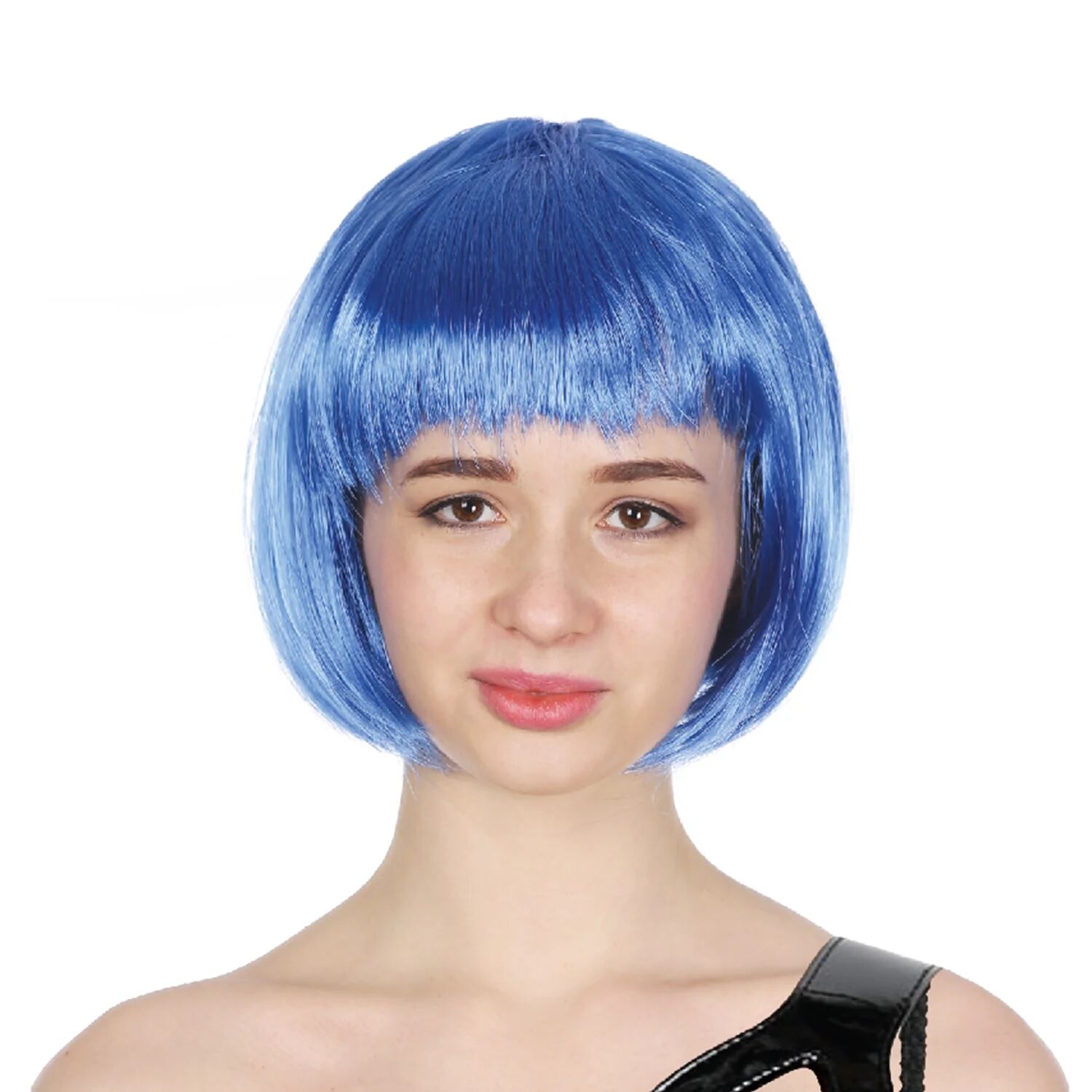 Premium Bob Wig with Fringe - Blue