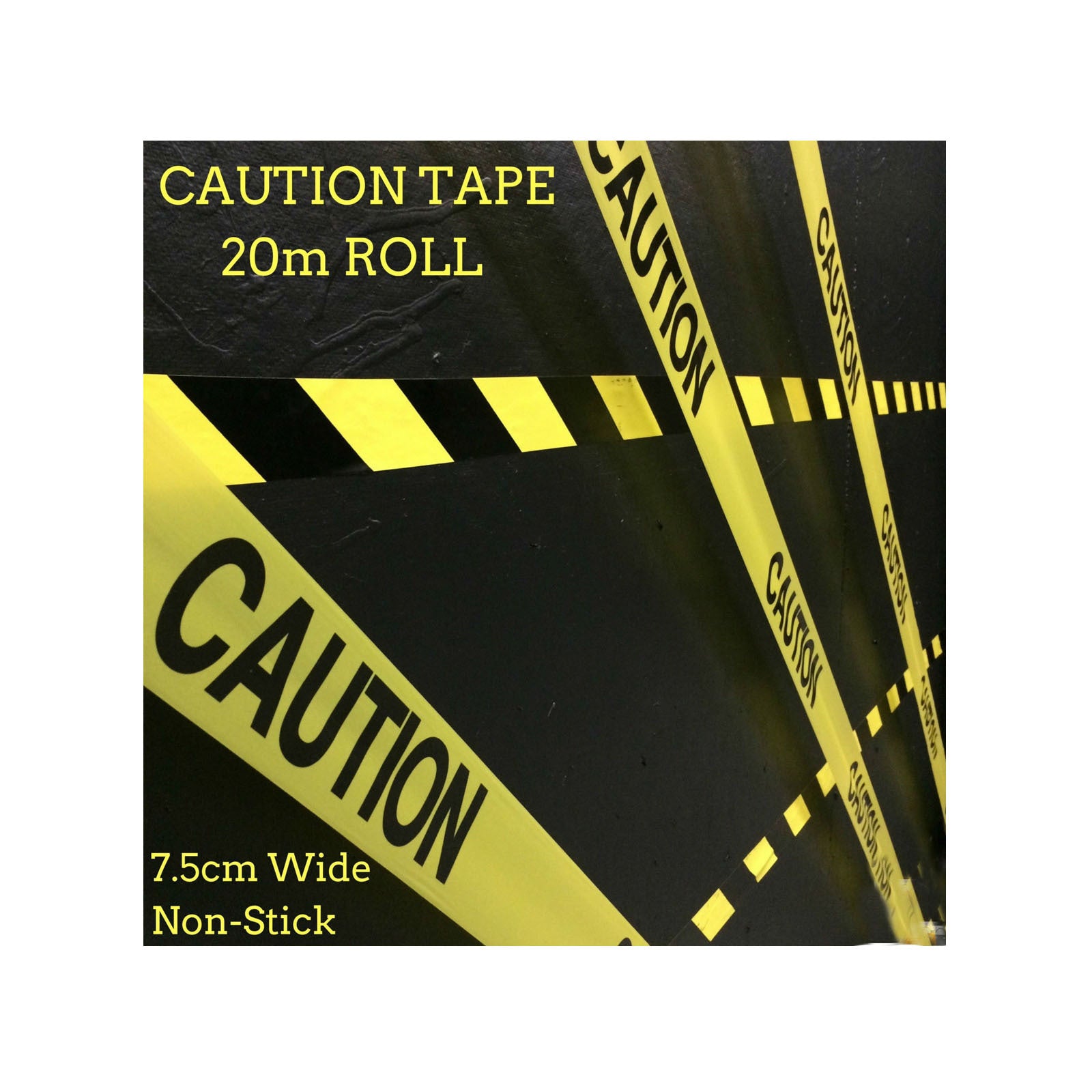 Premium Yellow Caution Tape for Worksite Barricades - 7.5cm x 20m
