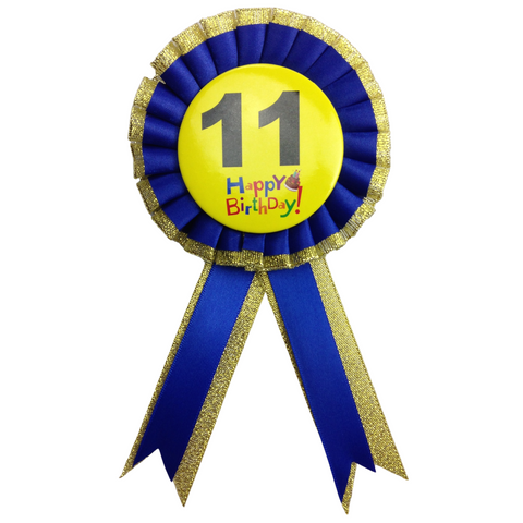 Premium Birthday Badge with Ribbon Rosette