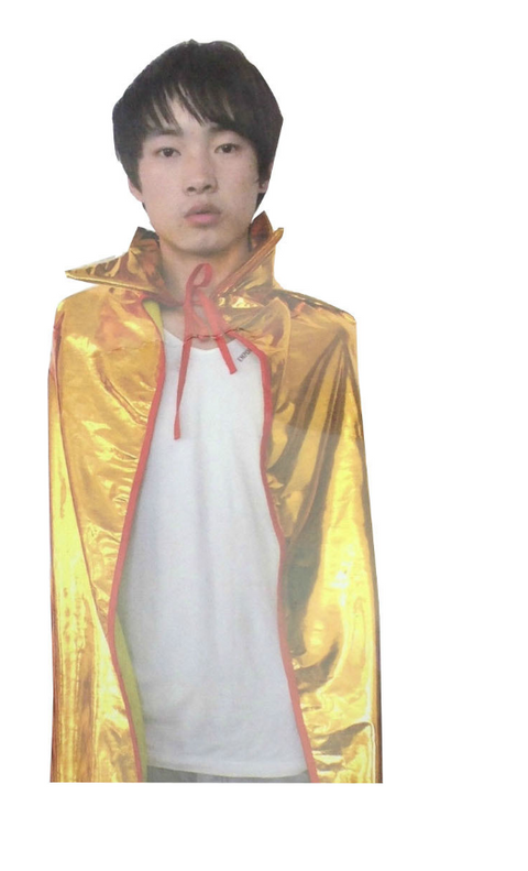 Premium Kids Metallic Cape with Collar - Orange