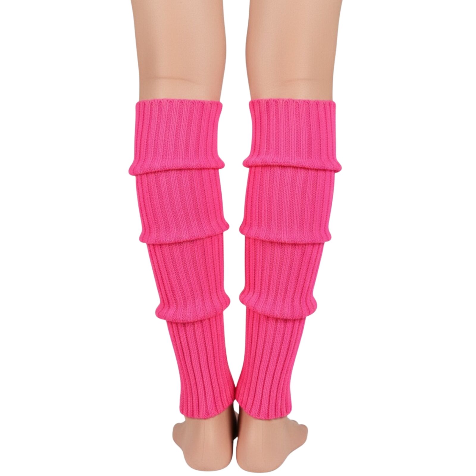 Premium Women's Knitted Leg Warmers Pair - Hot Pink