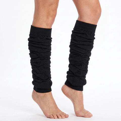 Premium Knitted 80s Leg Warmers Pair - Black