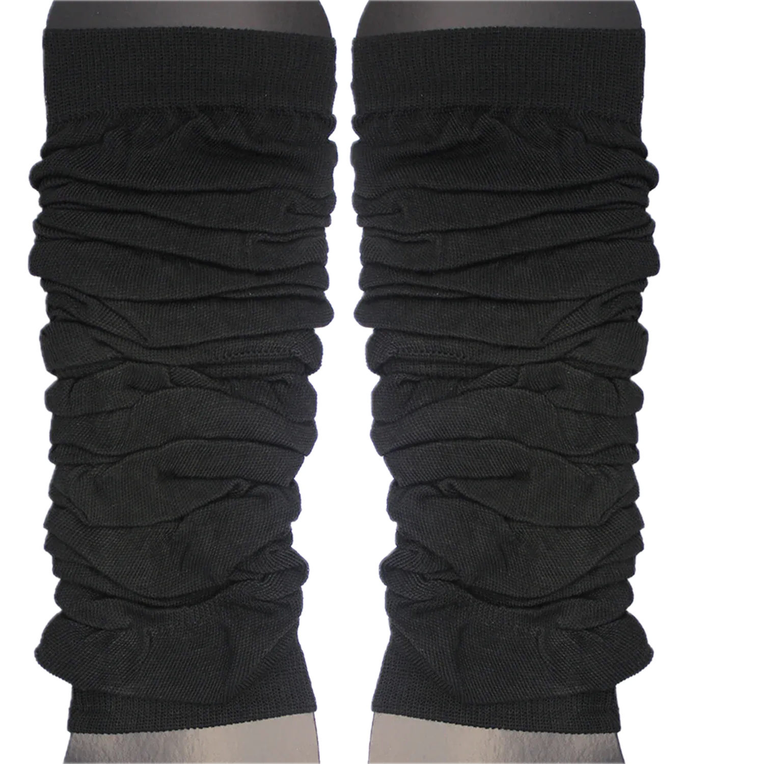Premium Knitted 80s Leg Warmers Pair - Black