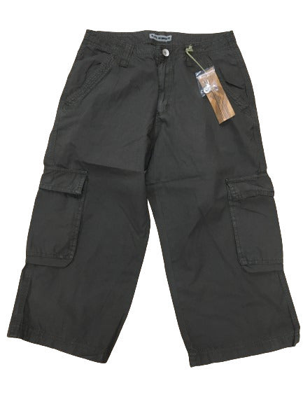 Premium Men's Olive 3/4 Cotton Cargo Shorts Army Military Style Small 30in