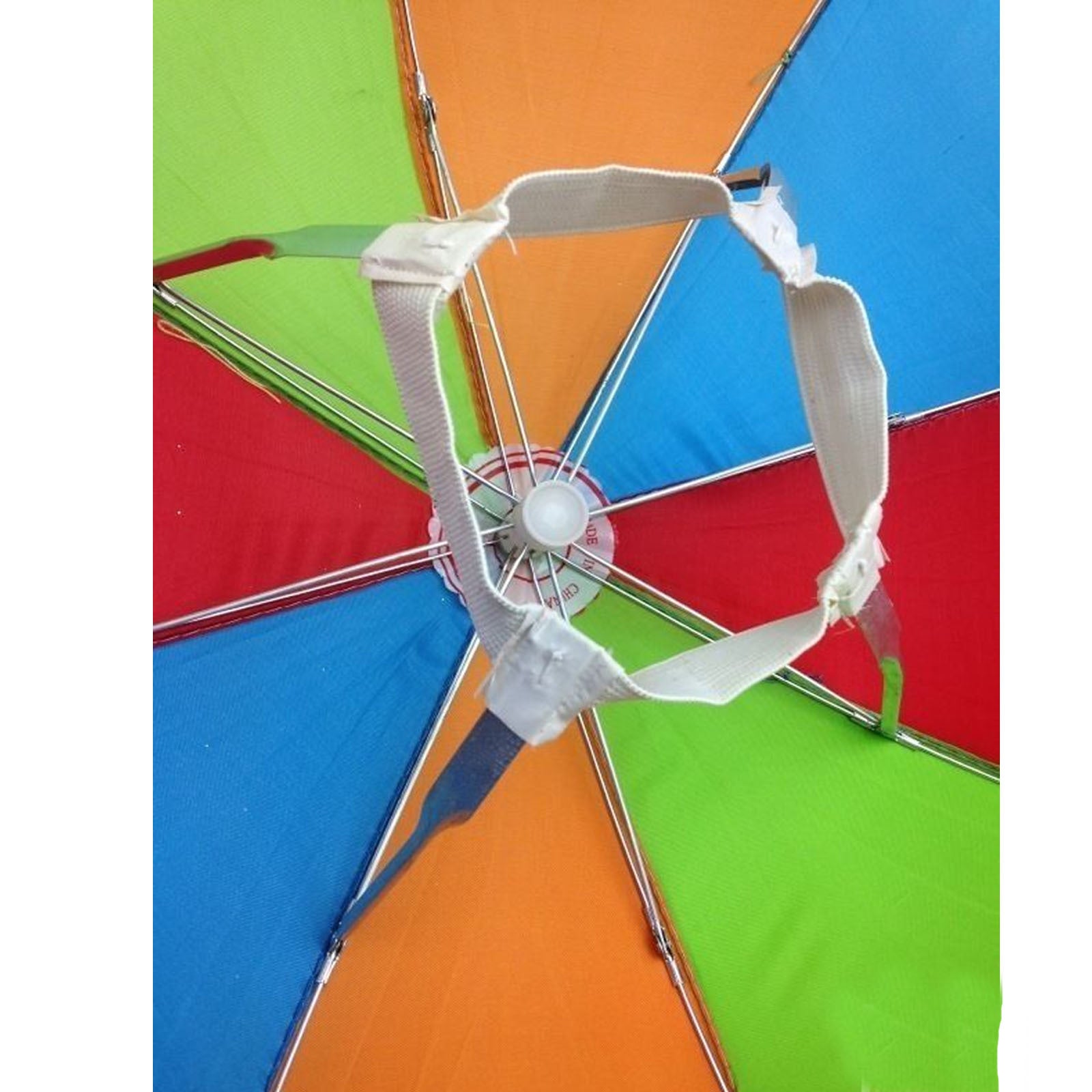 2x RAINBOW UMBRELLA HAT Rain Beach Sun Rain Cap Costume Camping Fishing Hunting - SuperSaverAU - view 2