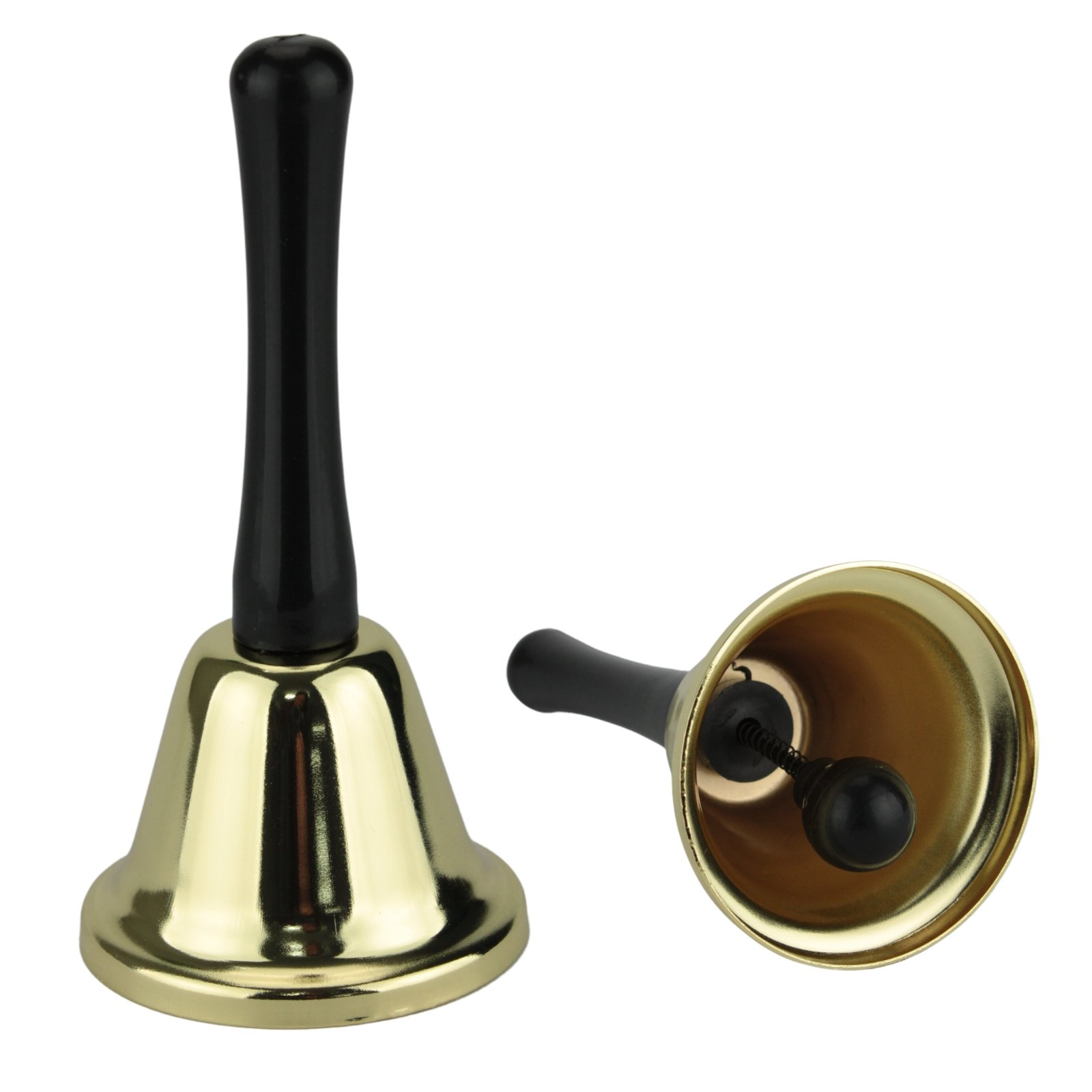 Premium Santa Bell with Wooden Handle - Gold