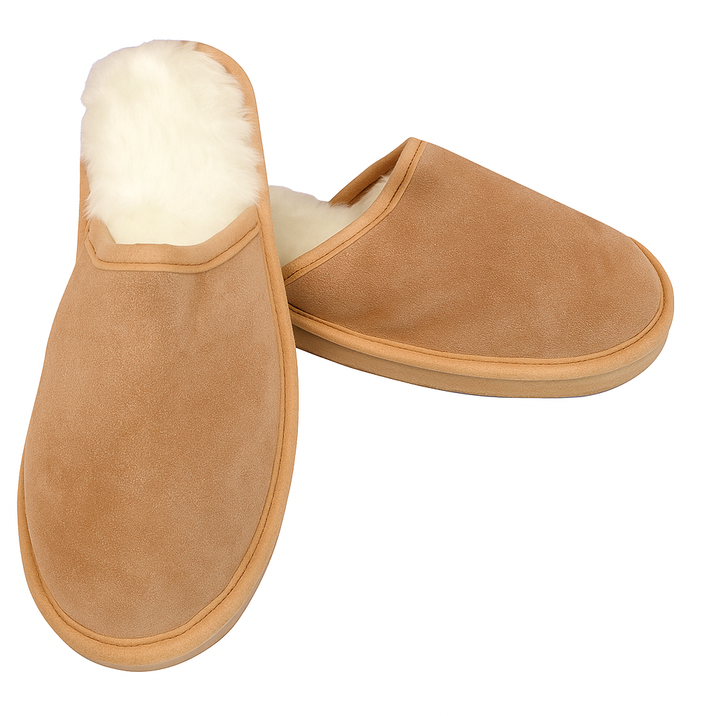 Premium Unisex Chestnut Sheepskin Wool UGG Scuff Slippers Size 8