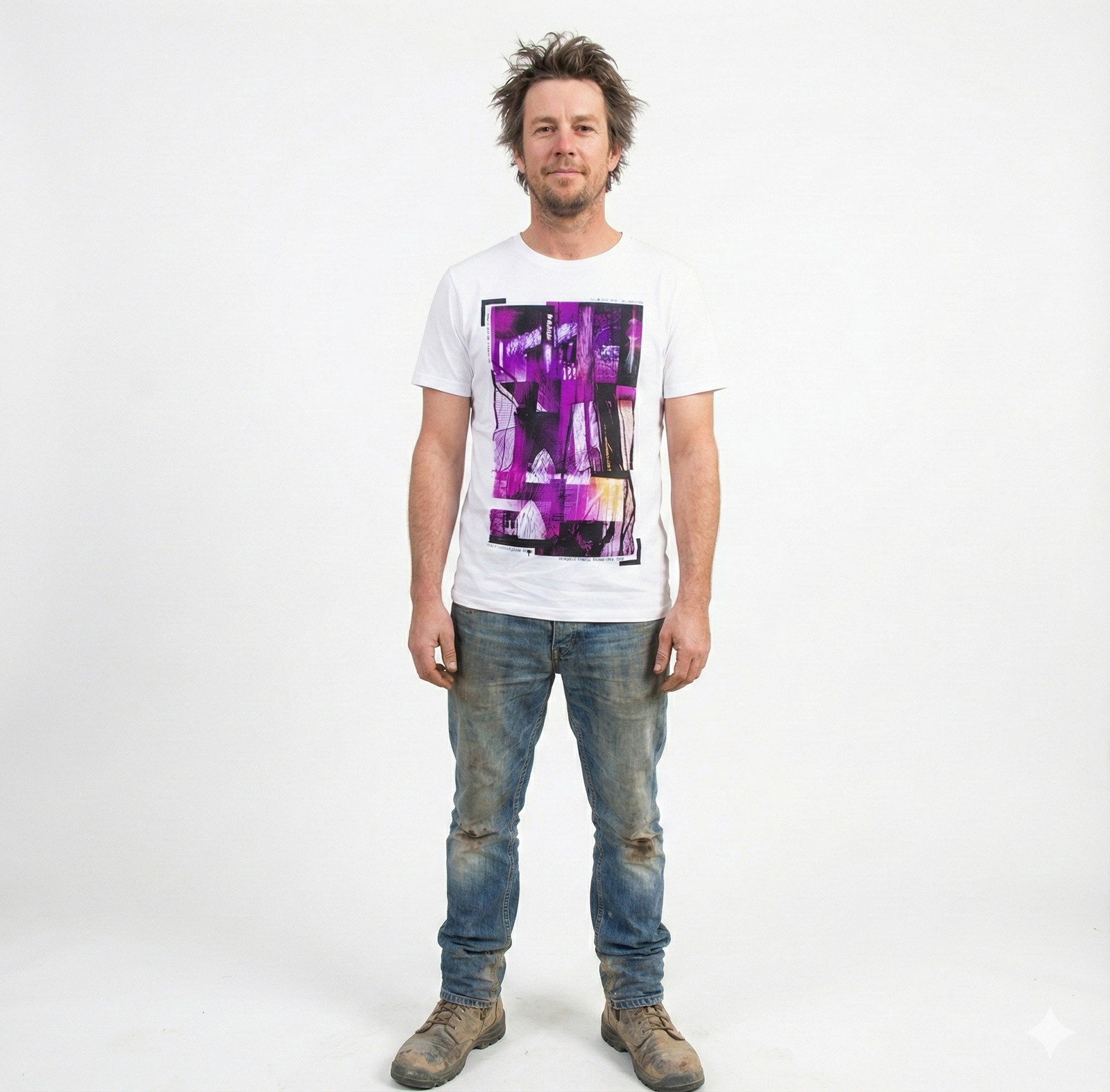 Premium White 100% Cotton Printed Slim Fit T-Shirt S