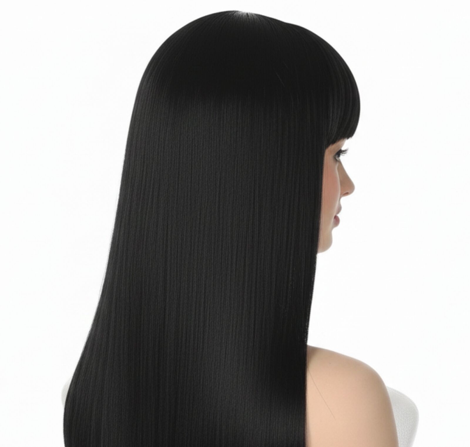 LONG WIG Straight Party Hair Costume Fringe Cosplay Fancy Dress 70cm Womens - Black (22450) - SuperSaverAU - view 3