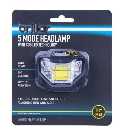 Premium COB LED Headlamp with 5 Light Modes - 200 Lumens