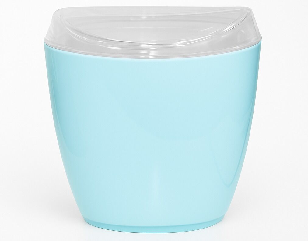 Oval Swing Top Waste Bin 4x Acrylic Lightweight Compact Bathroom Office Blue - SuperSaverAU - view 4