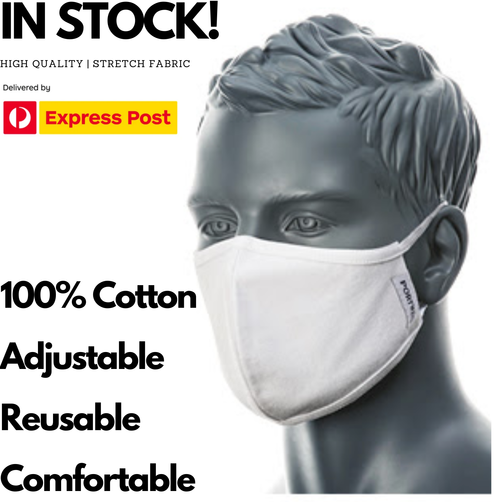 100% Cotton Face Mask Washable Reusable Mask Protect Anti-Microbial Fabric Mouth Cover - SuperSaverAU - view 4