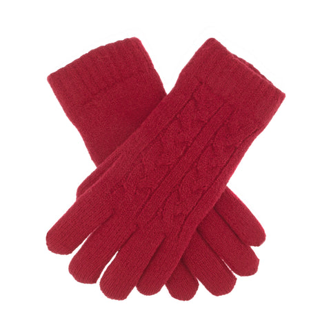 Dents Women's Cable Knit Gloves - Berry