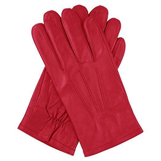 Dents Men’s Full Grain Leather Gloves - Red XL