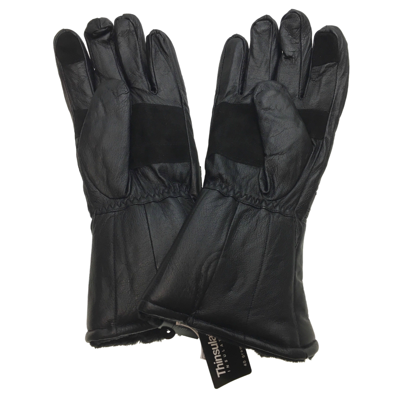 3M DENTS Thinsulate Genuine Leather Motorbike Gloves with Faux Fur Lining - Black, M