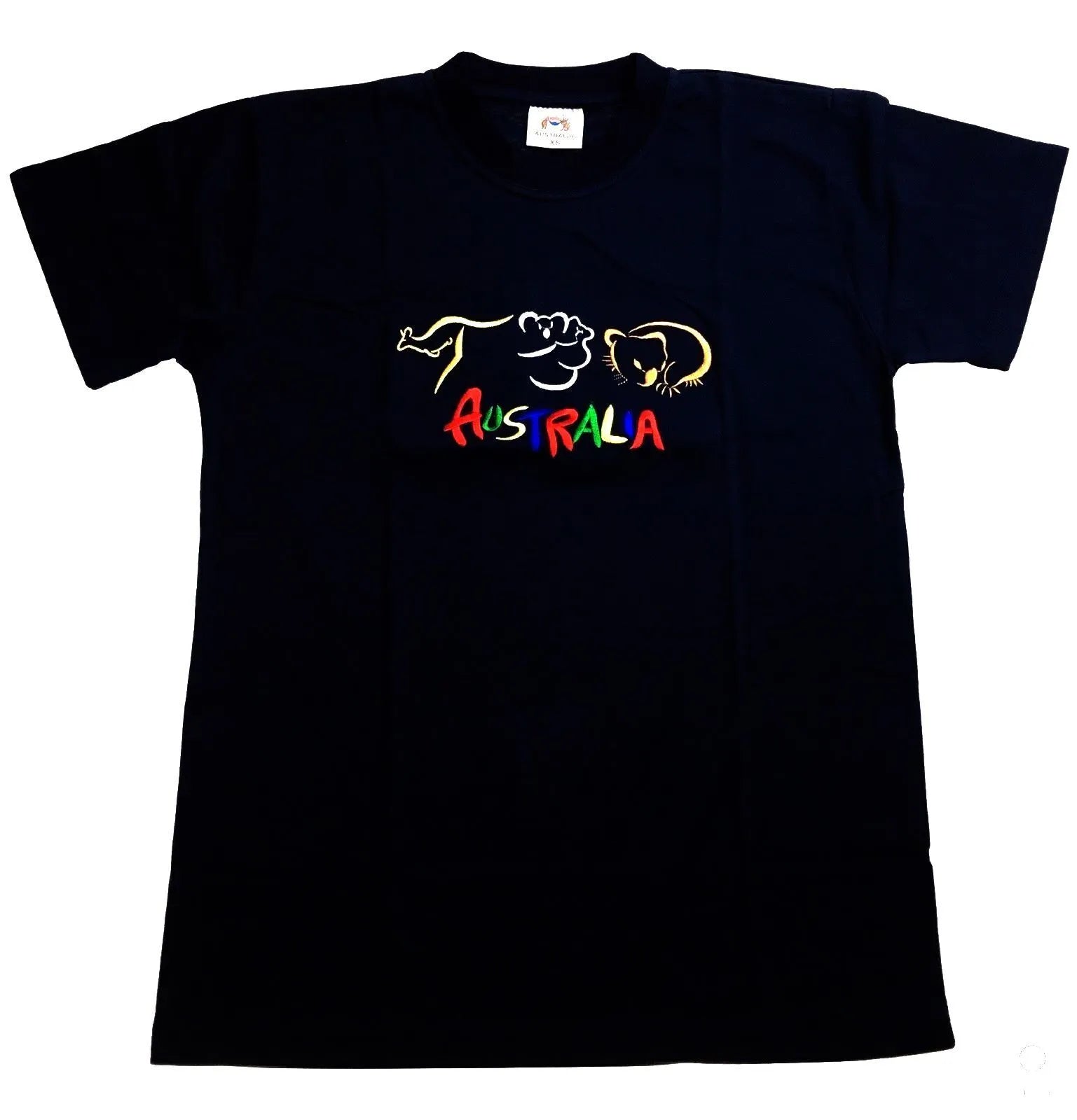 Premium Black Adult Australia Kangaroo Koala 100% Cotton T-Shirt S