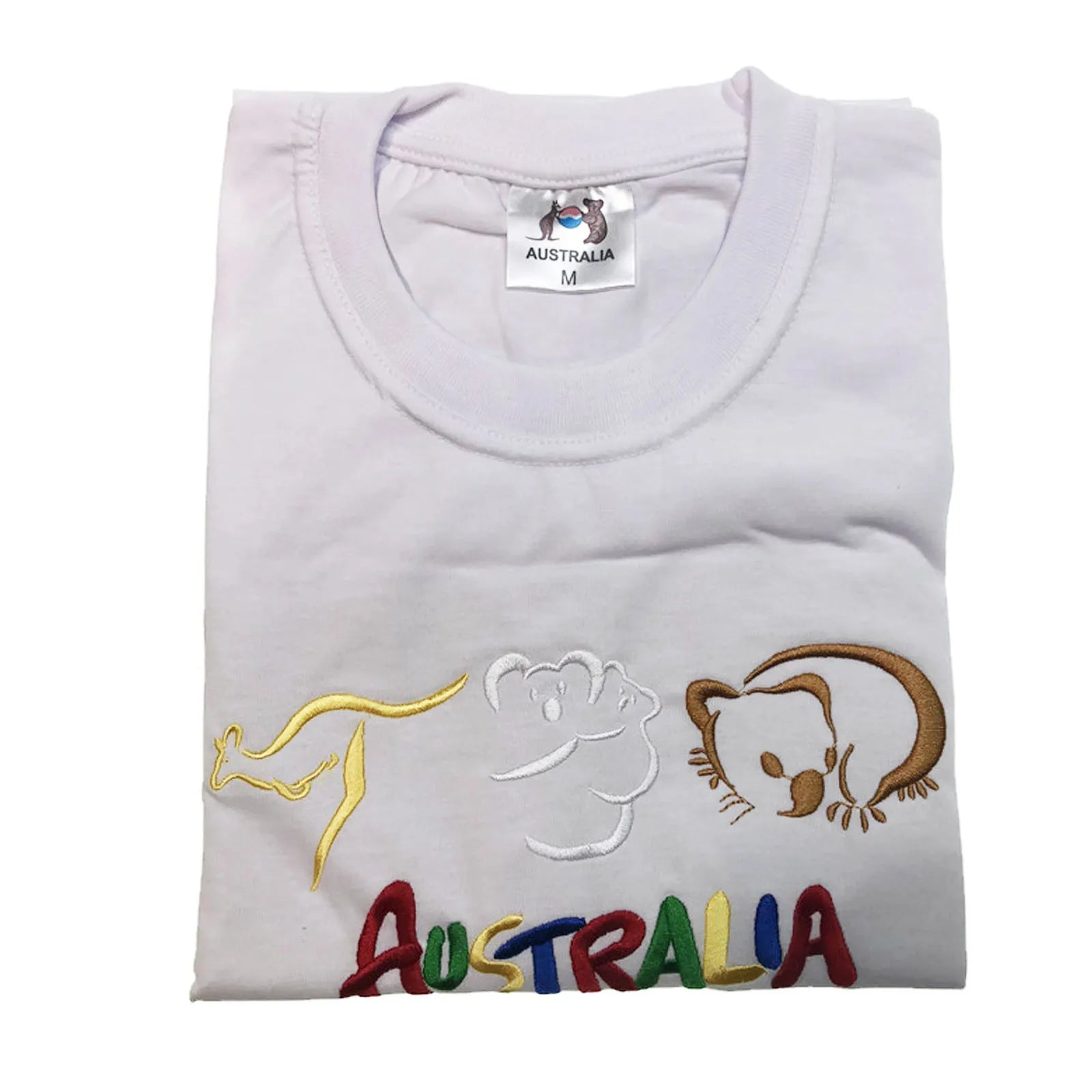 Premium White Adult Australia Kangaroo Koala 100% Cotton T-Shirt L
