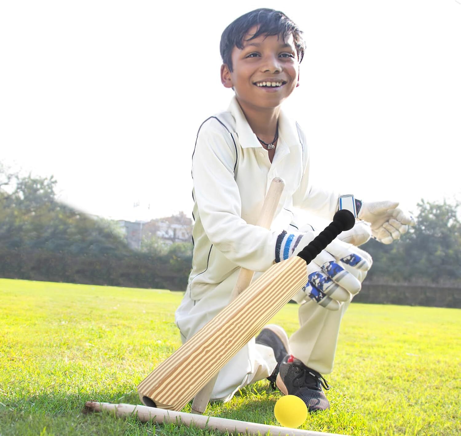 Kids EVA Cricket Bat & Ball Set - 58cm Safe Foam Sports Toy - SuperSaverAU - view 9